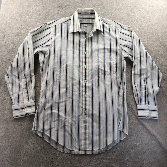 Geoffrey Beene Mens Dress Shirt Size 15.5 Neck Long Sleeve Pinstriped Button Up - Picture 6 of 7